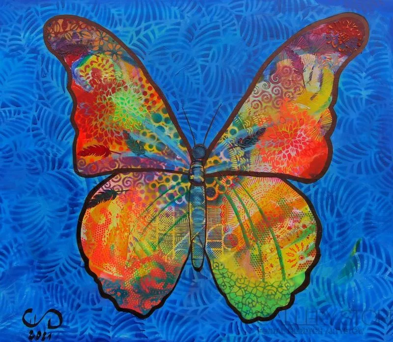 E.Gąsienica-Setlak, motyl, buterfly, painting, art for sale, acrylic