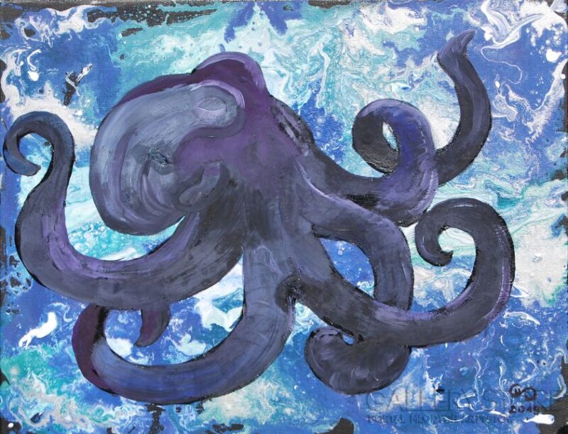 octopus, ośmiornica, obraz, art for sale, oil paiting, E.Gąsienica-Setlak