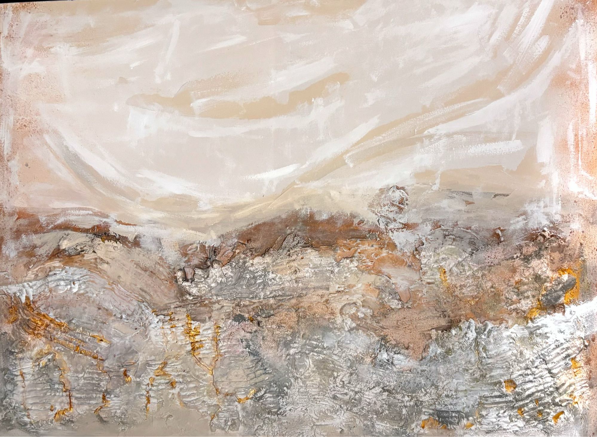 złota góra, obraz , nowoczeny, abstrakcja,e.Gąsienica